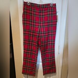Red Plaid Women's Pants Size M